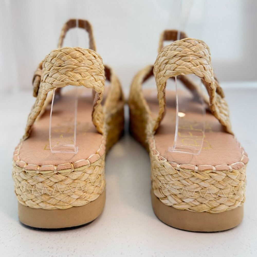 Beach By Matisse "Sunshine" Braided Raffia Platform Sandal- Size 9 - Picture 3 of 10